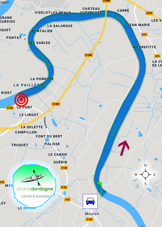 Moulon -> Génissac - 12km - 1h20 - facile